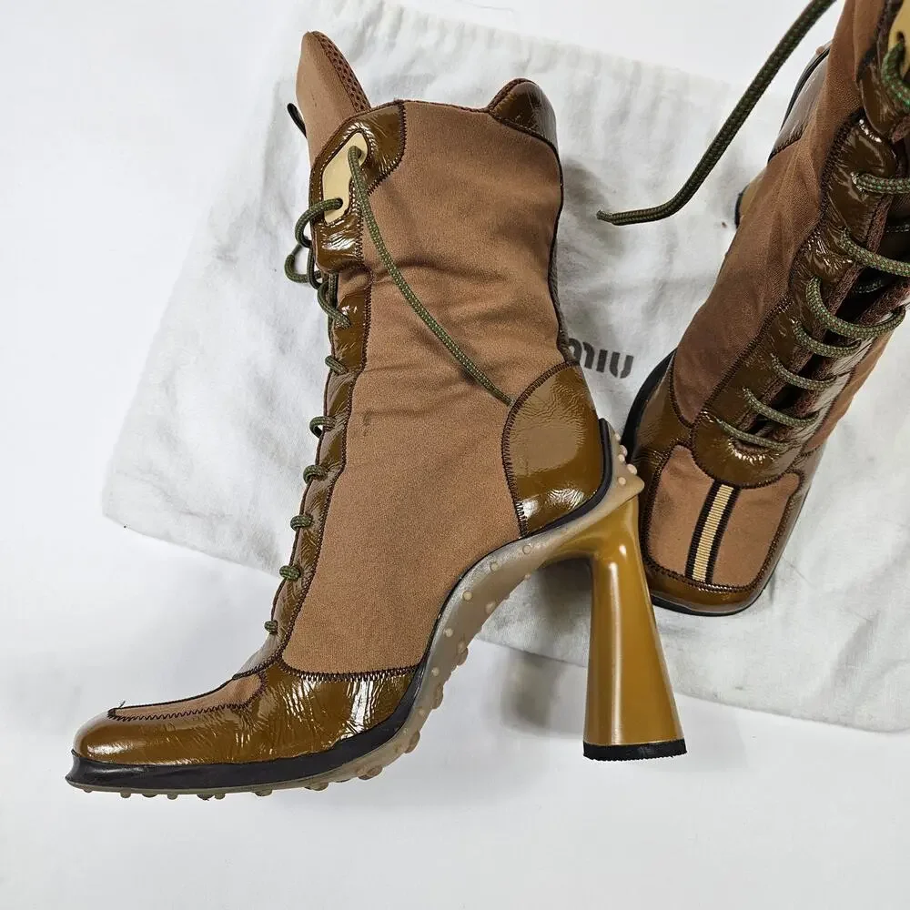 Vintage Miu Miu Boots F/W 1999 Tech Heels Bubble Sole RARE - EU 39